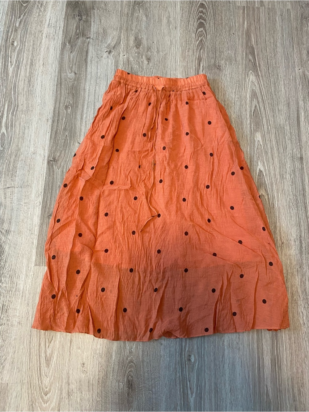 Women’s Orange Polka Dot Midi Skirt